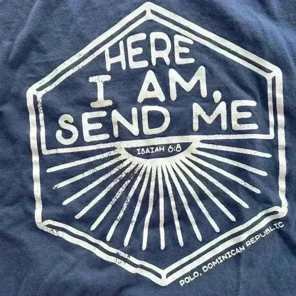 2 Religious Themed T-Shirts Gildan Red/Burgundy XL Comfort Colors Blue L - Picture 7 of 8